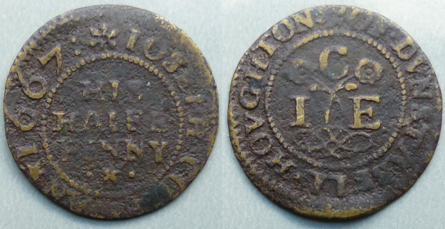Dunstable Houghton Regis, Joseph Coleman 1667 halfpenny Dunstable Houghton Regis, Joseph Coleman 1667 halfpenny